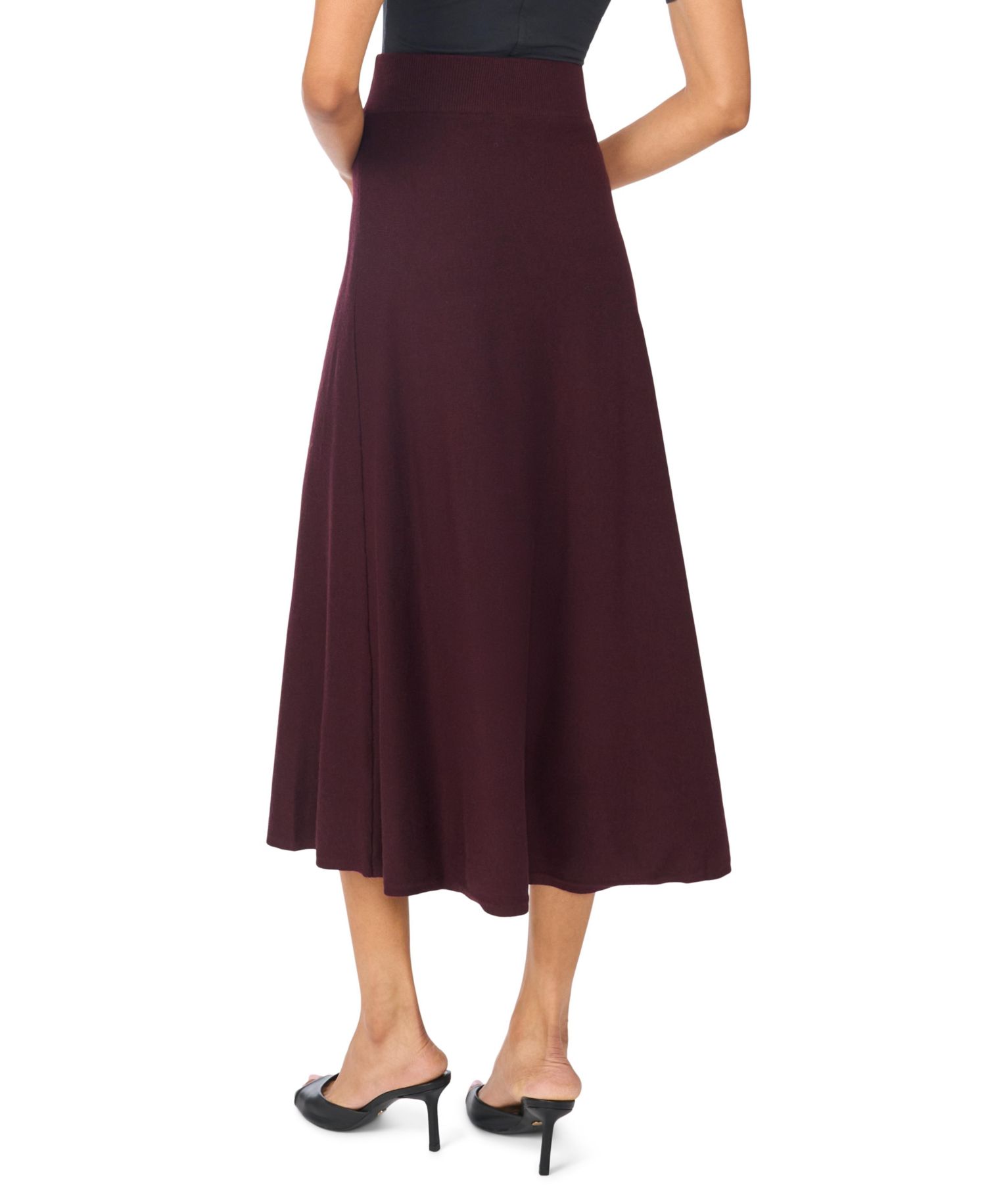 Women's High-Waisted A-Line Midi Wide Skirt
