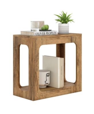 2 Tier End Table with Storage Shelf for Living