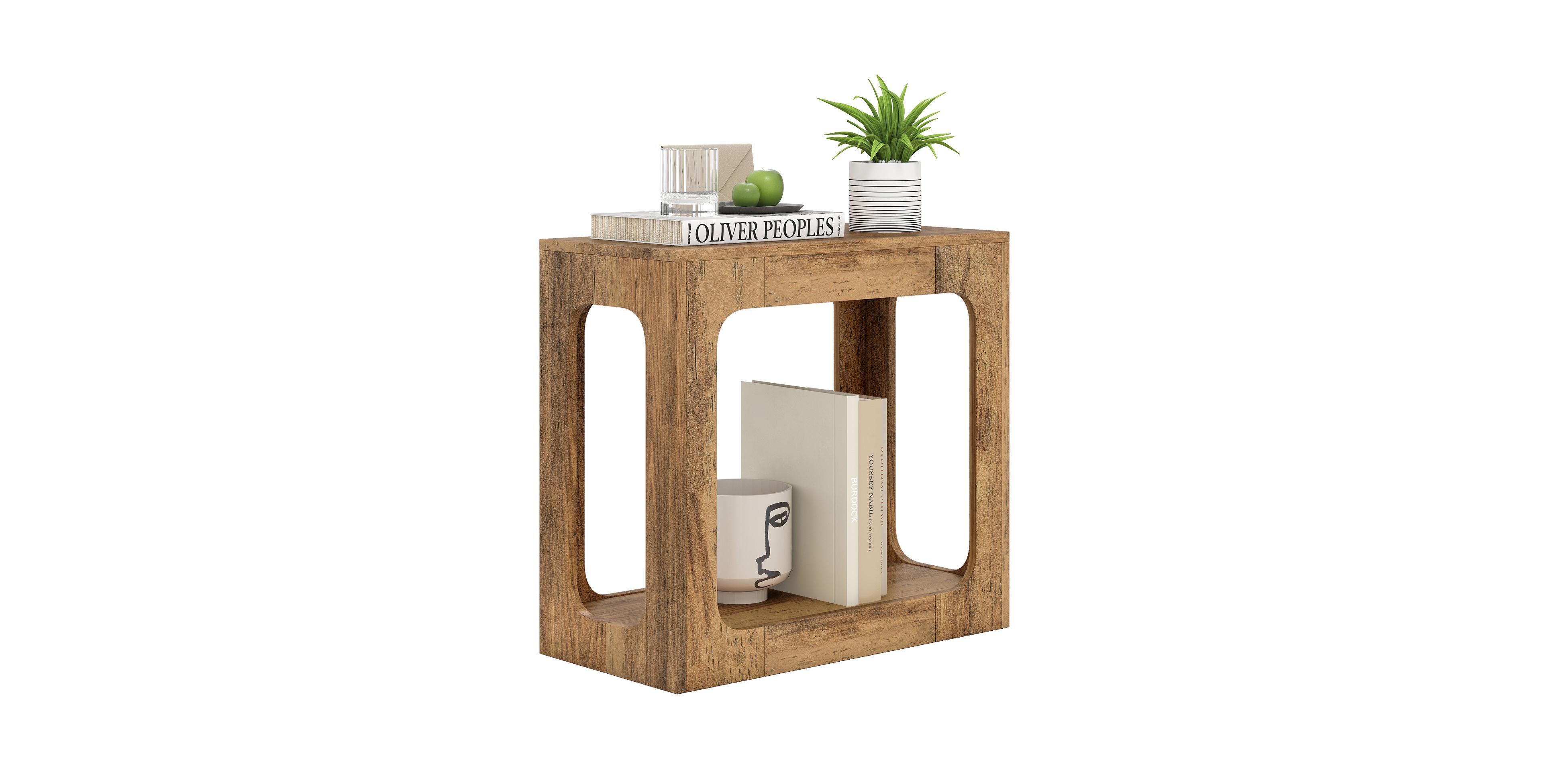 Mecale 2 Tier End Table with Storage Shelf for Living