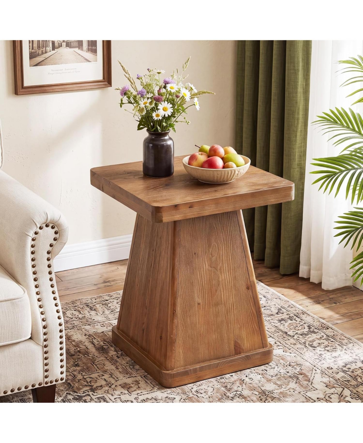 Tribesigns 19.69" Square Solid Wood Side Table, End Table