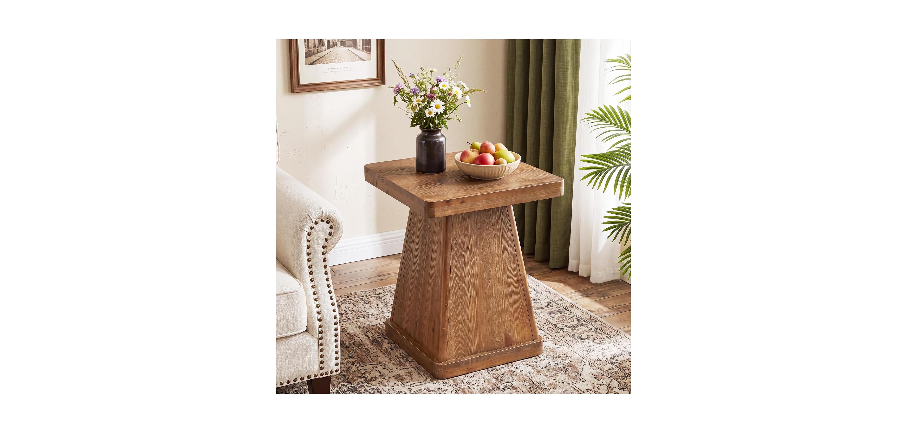 Tribesigns 19.69" Square Solid Wood Side Table, End Table