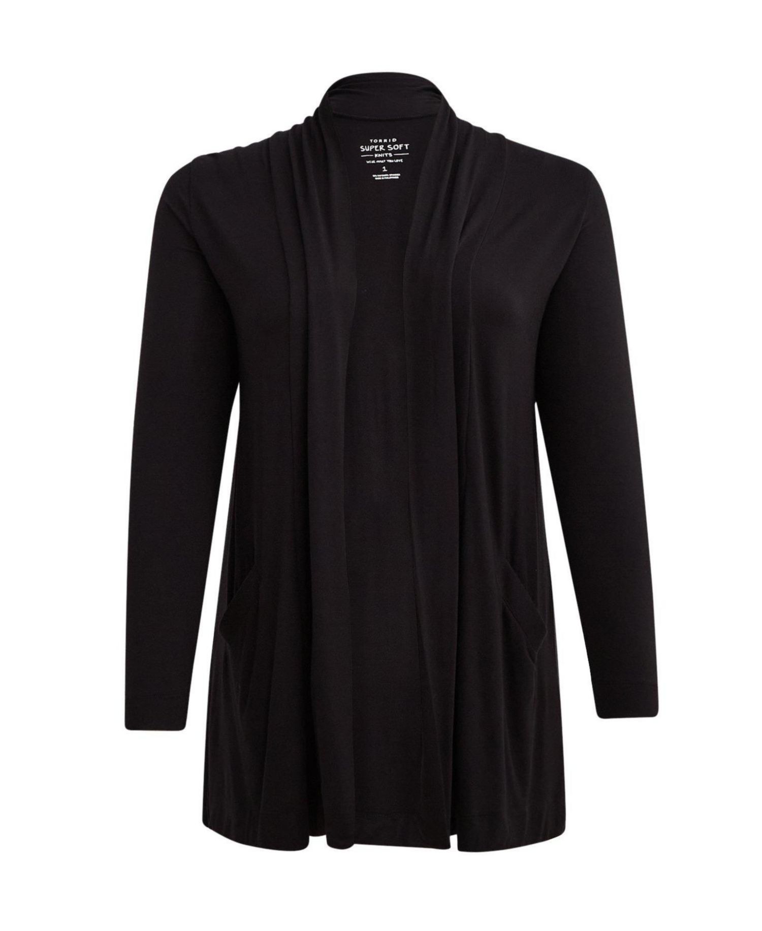 Plus Size Shawl-Collar Rayon-Blend Cardigan