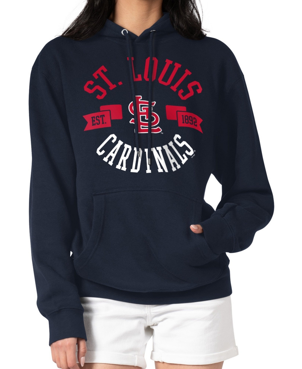 G-iii 4Her by Carl Banks Women's St. Louis Cardinals Long-Sleeve Graphic Pullover Hoodie
