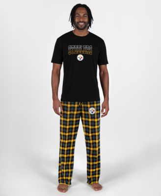 Men's Pittsburgh Steelers Highland Plaid Crewneck T-Shirt and Pants, 2-Piece Set