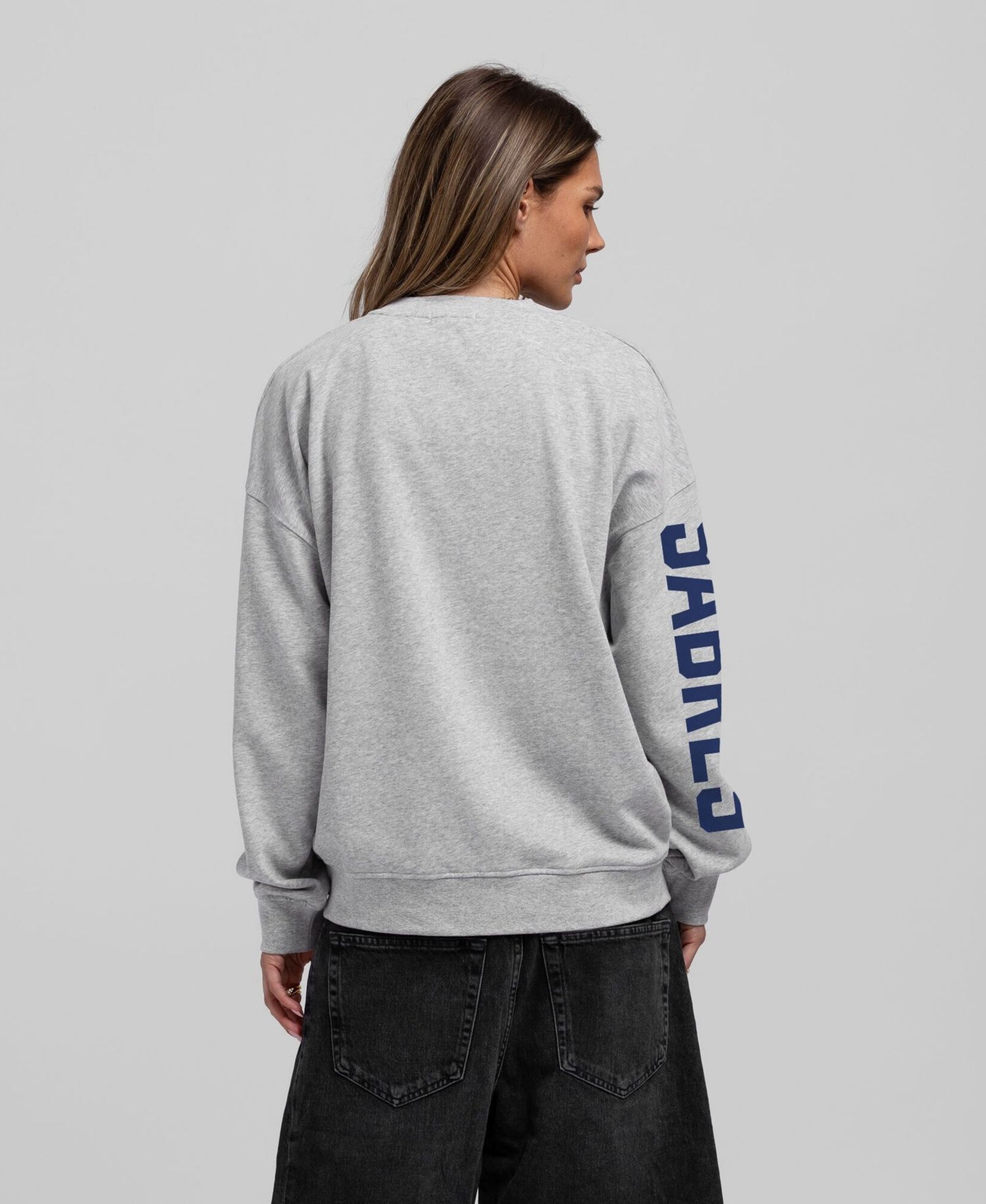 Women's Heather Gray Buffalo Sabres Core 3-Hit Oversized Sweatshirt