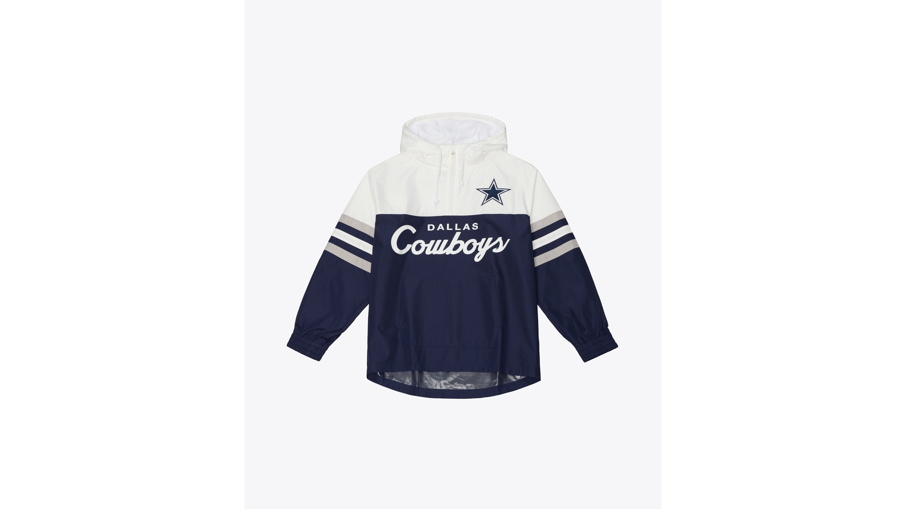 Mitchell & Ness Men's Dallas Cowboys Head Coach Anorak Quarter-Zip Windbreaker Jacket