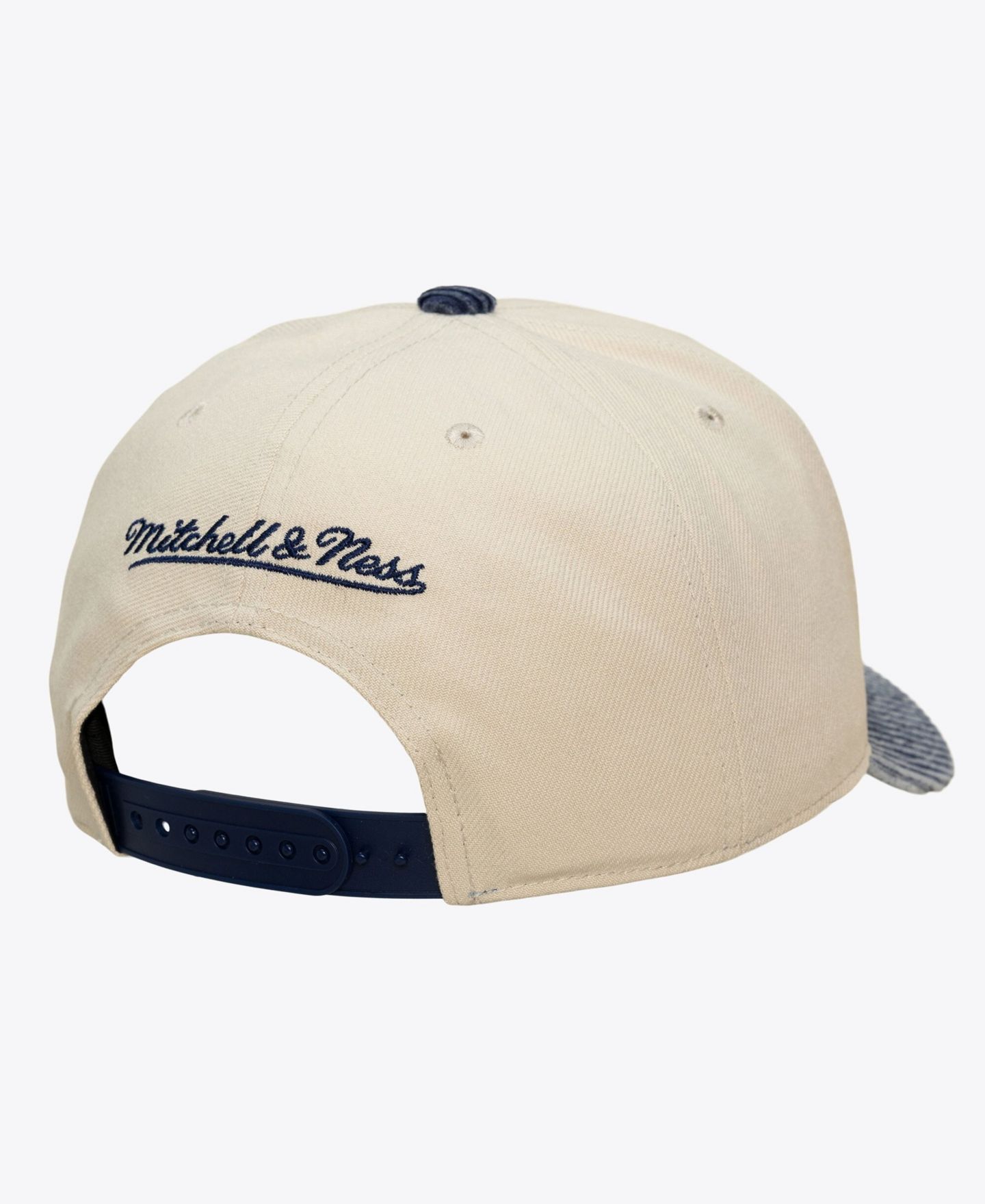 Мужская кепка Mitchell & Ness Cream/Blue Memphis Grizzlies Washed Corduroy Pro Crown Snapback Hat — фото 2