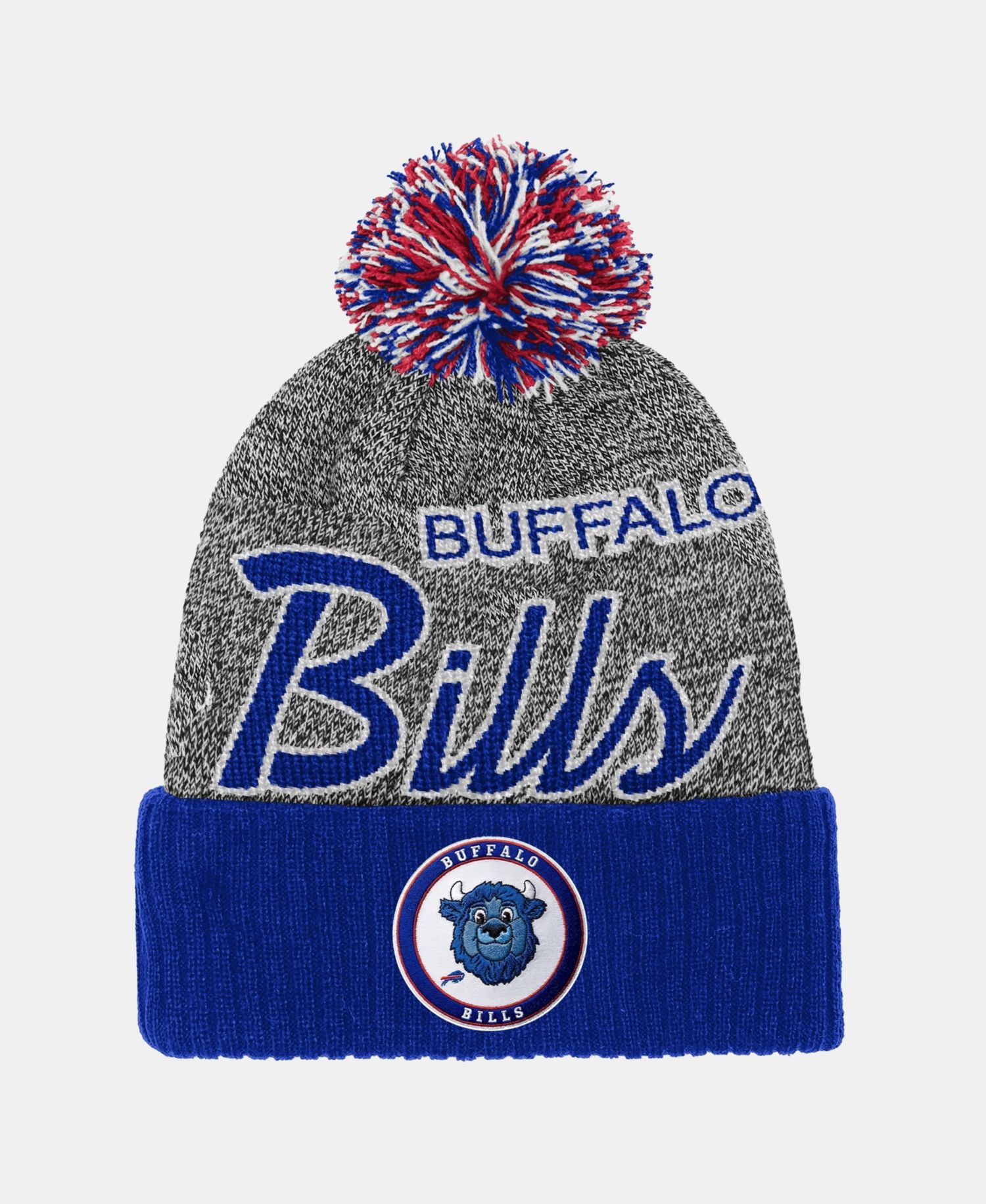 Big Boys and Girls Royal Buffalo Bills Cuffed Knit Hat with Puff
