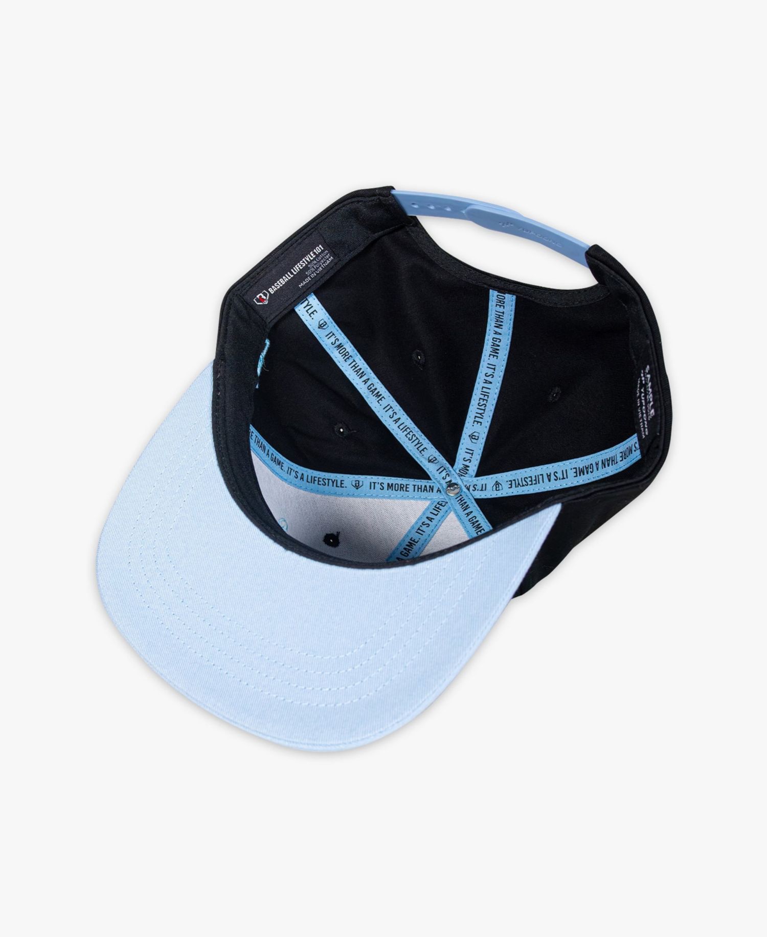 Men's Black/Light Blue Established Snapback Hat