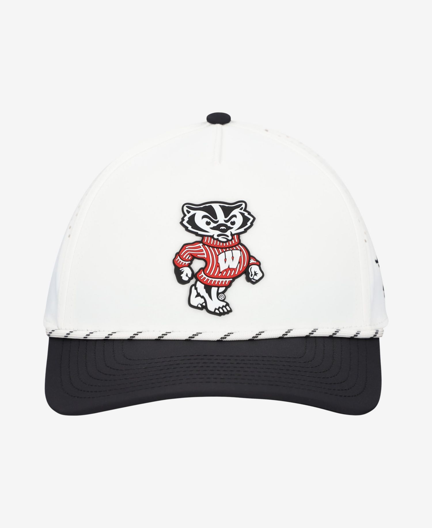 Men's White/Black Wisconsin Badgers Classic Adjustable Rope Hat