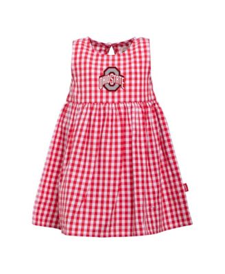 Baby Girls  Scarlet Ohio State Buckeyes Loren Gingham Dress