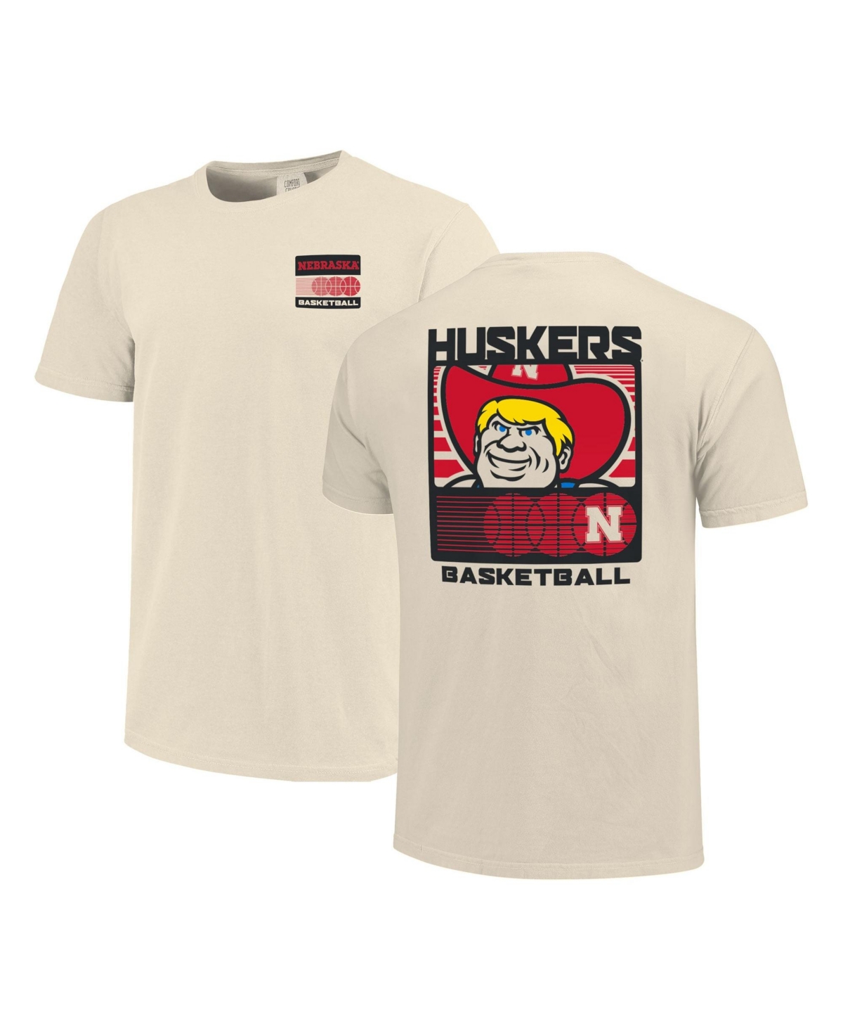 Image One Men's Nebraska Huskers Basketball Staredown Relaxed-fit T-shirt In Neutral