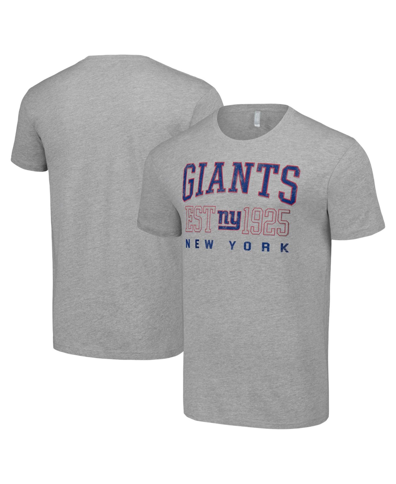 Men's Heather Gray New York Giants Throwback Logo T-Shirt