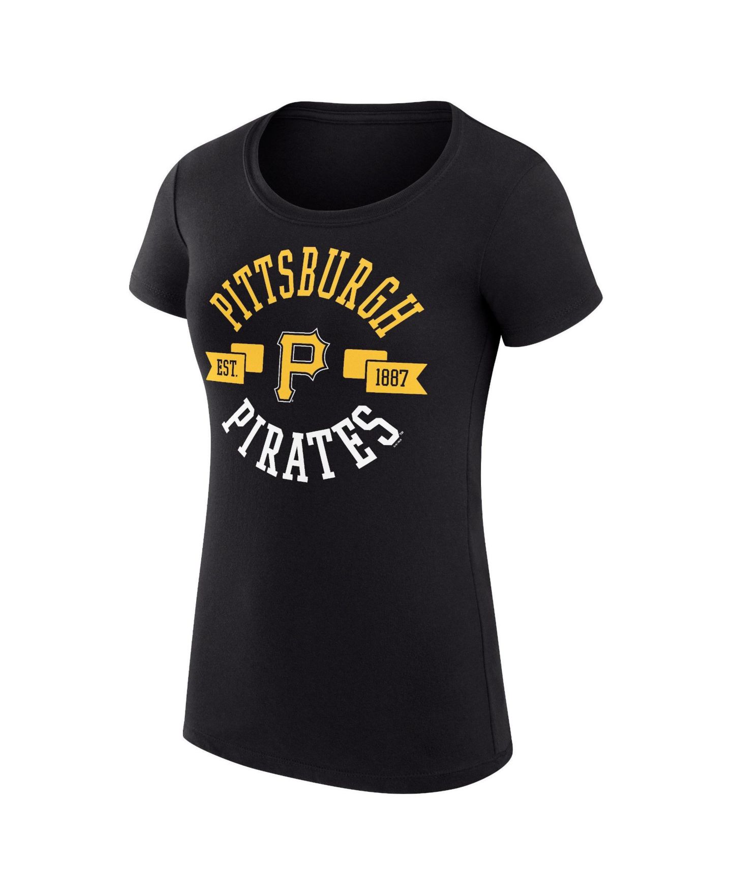 Женская футболка G-III 4Her by Carl Banks Black Pittsburgh Pirates Super-Slim Fit Lightweight City Graphic — фото 4
