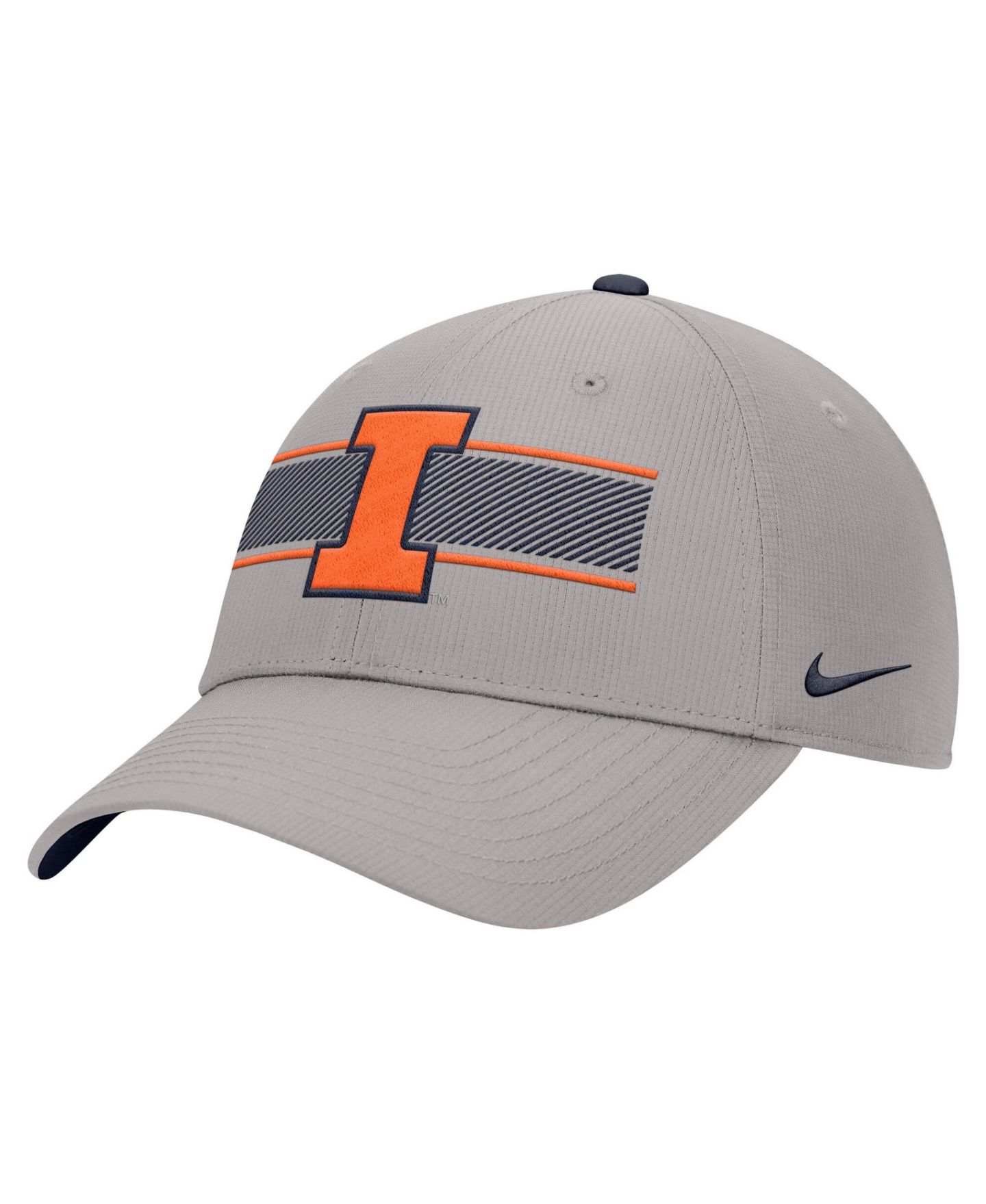 Мужская кепка Nike Gray Illinois Fighting Illini Ripstop Dri-FIT Adjustable Hat — фото 1