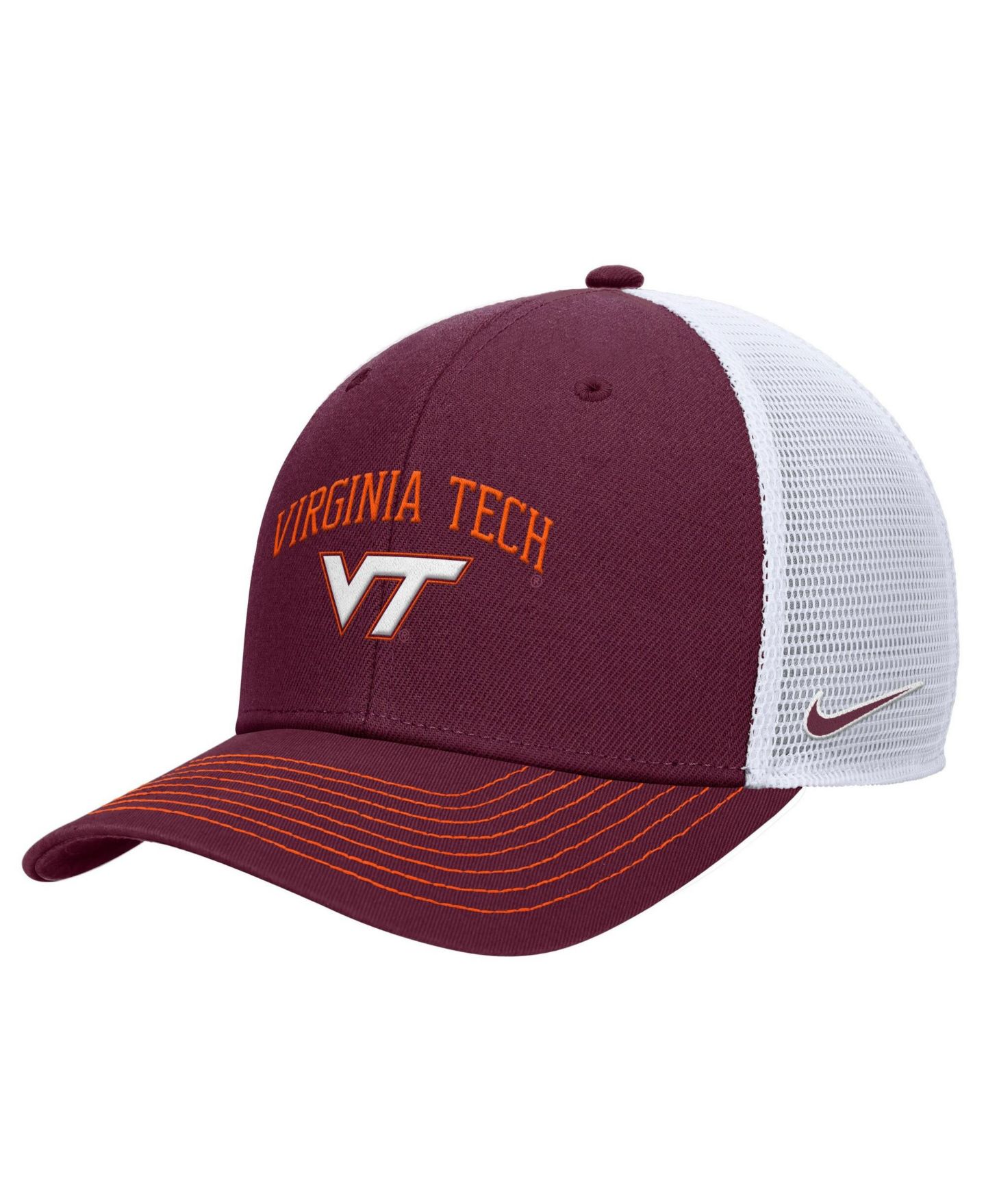 Мужская кепка Nike Maroon Virginia Tech Hokies Rise Adjustable Trucker Hat — фото 1