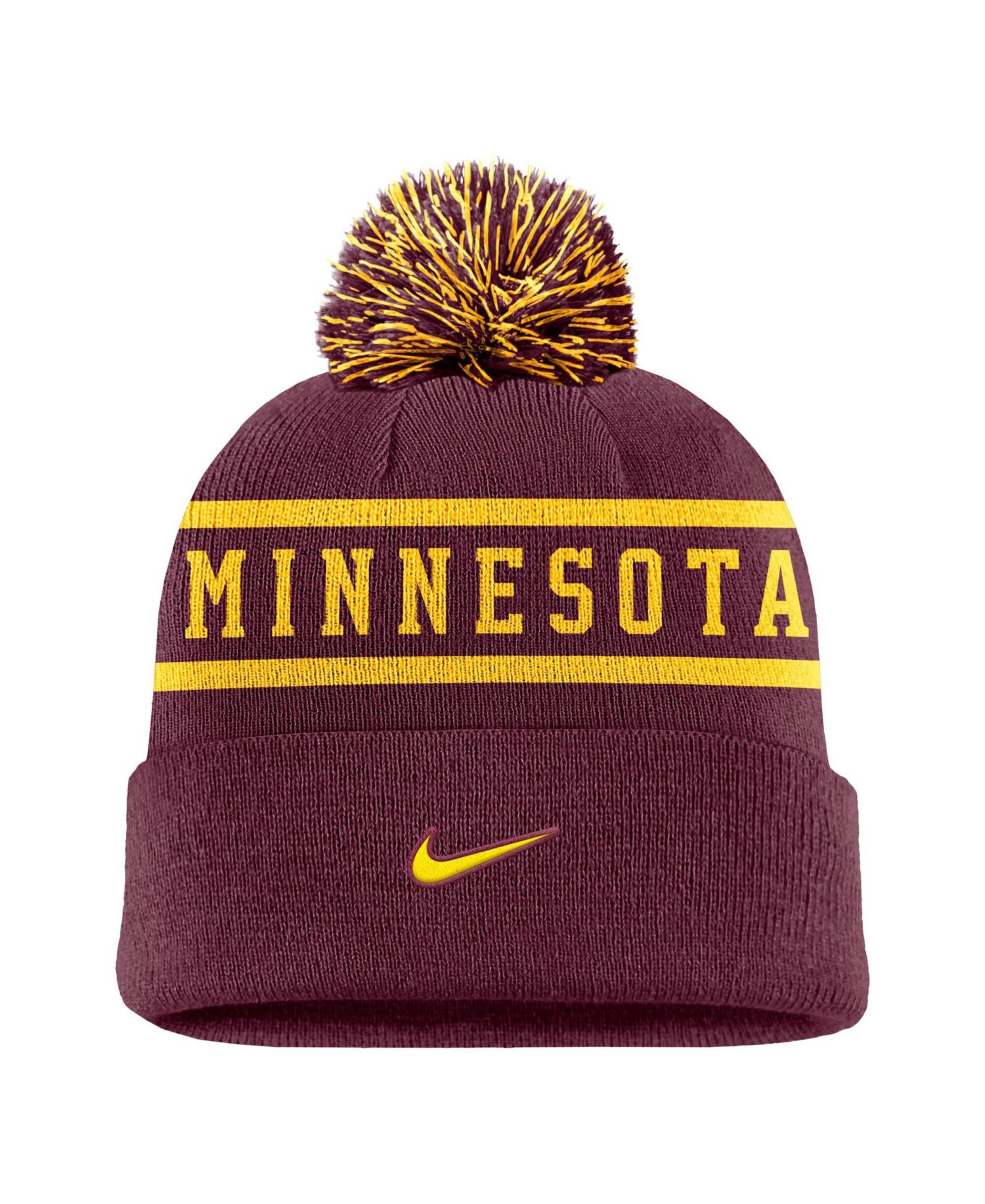Men's Maroon Minnesota Golden Gophers Peak Cuffed Knit Hat with Pom