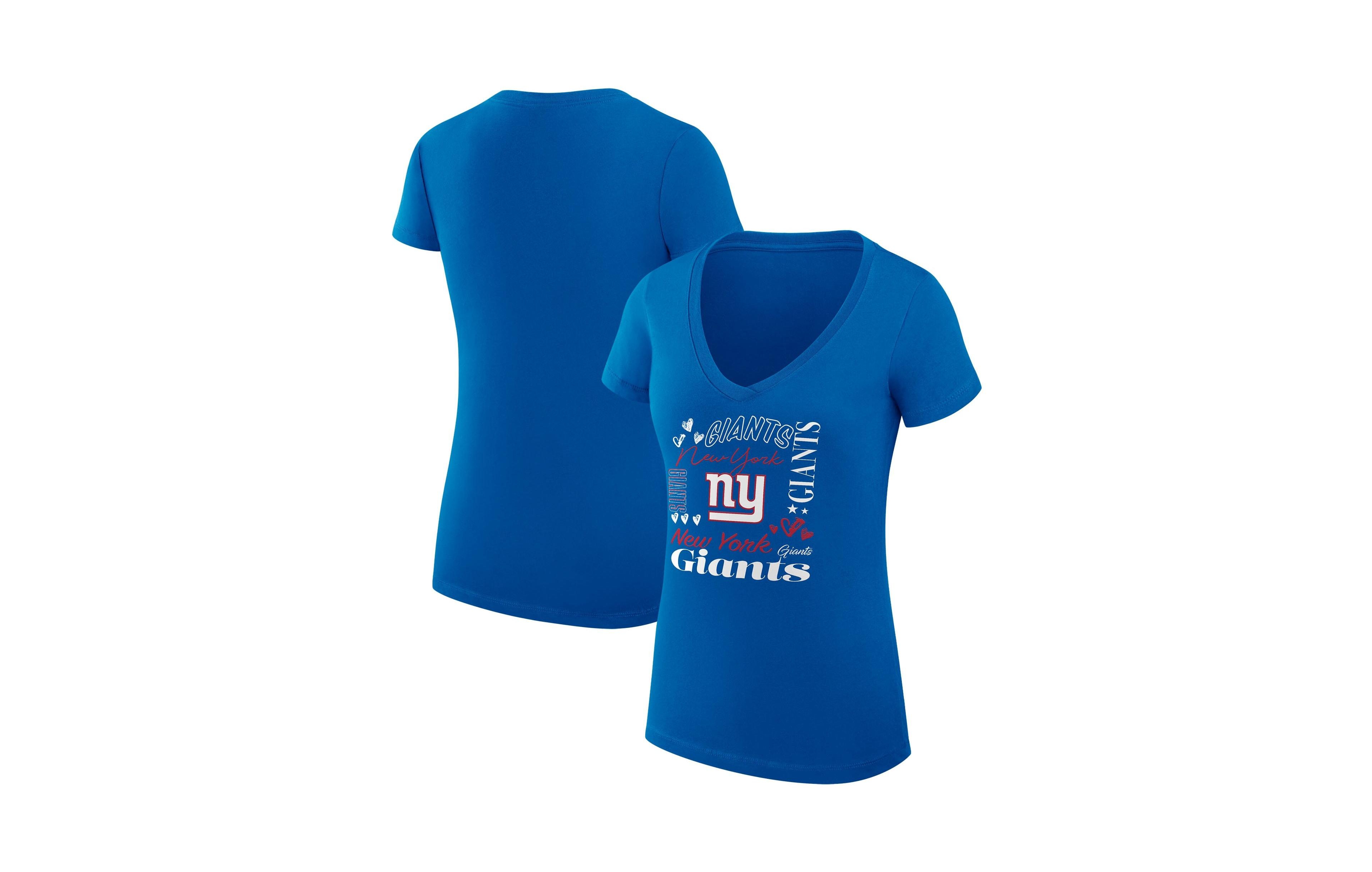 G-iii 4Her by Carl Banks Women's New York Giants Collage Team Super-Slim Fit V-Neck T-Shirt