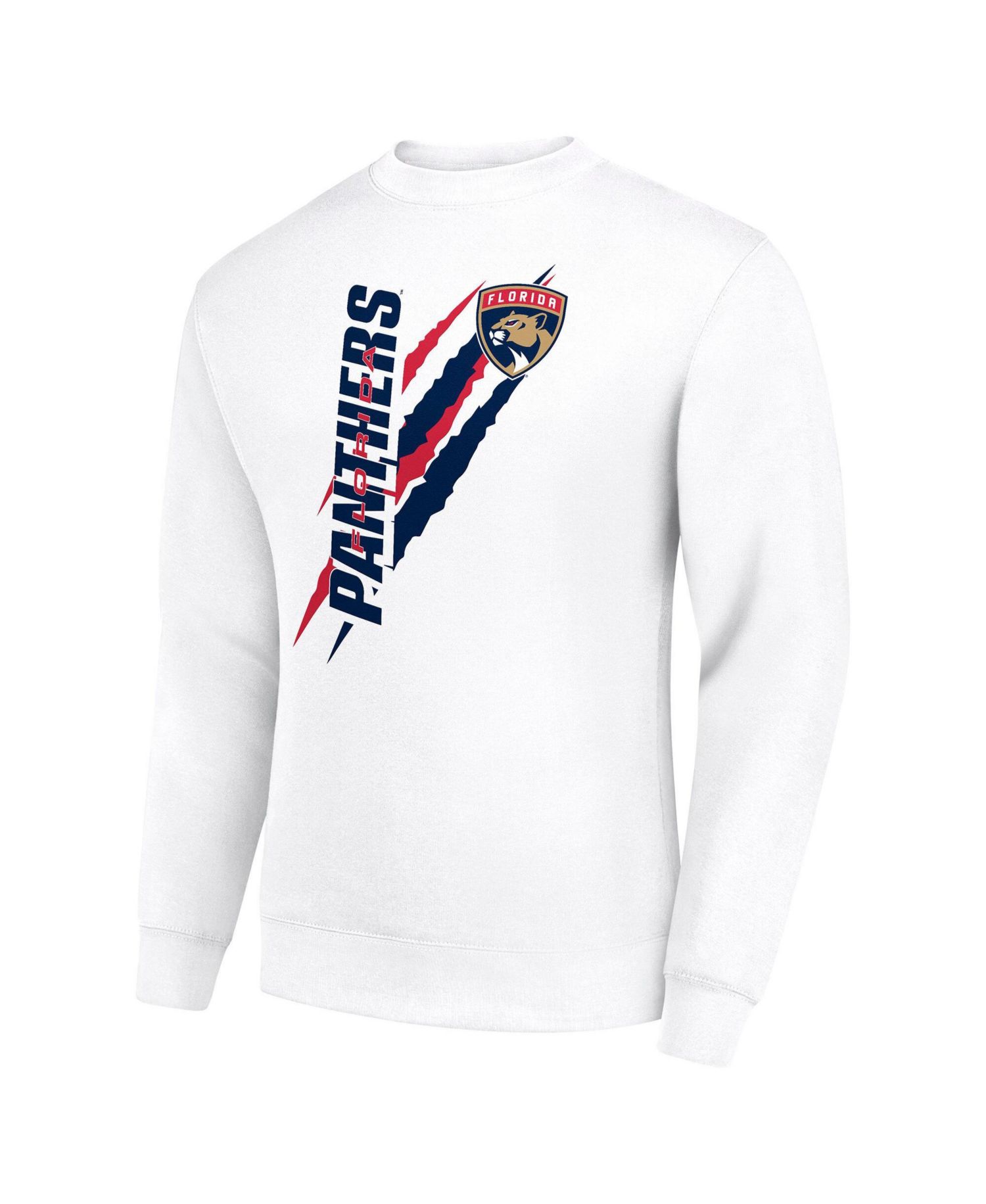 Men's White Florida Panthers Color Scratch Pullover Sweatshirt