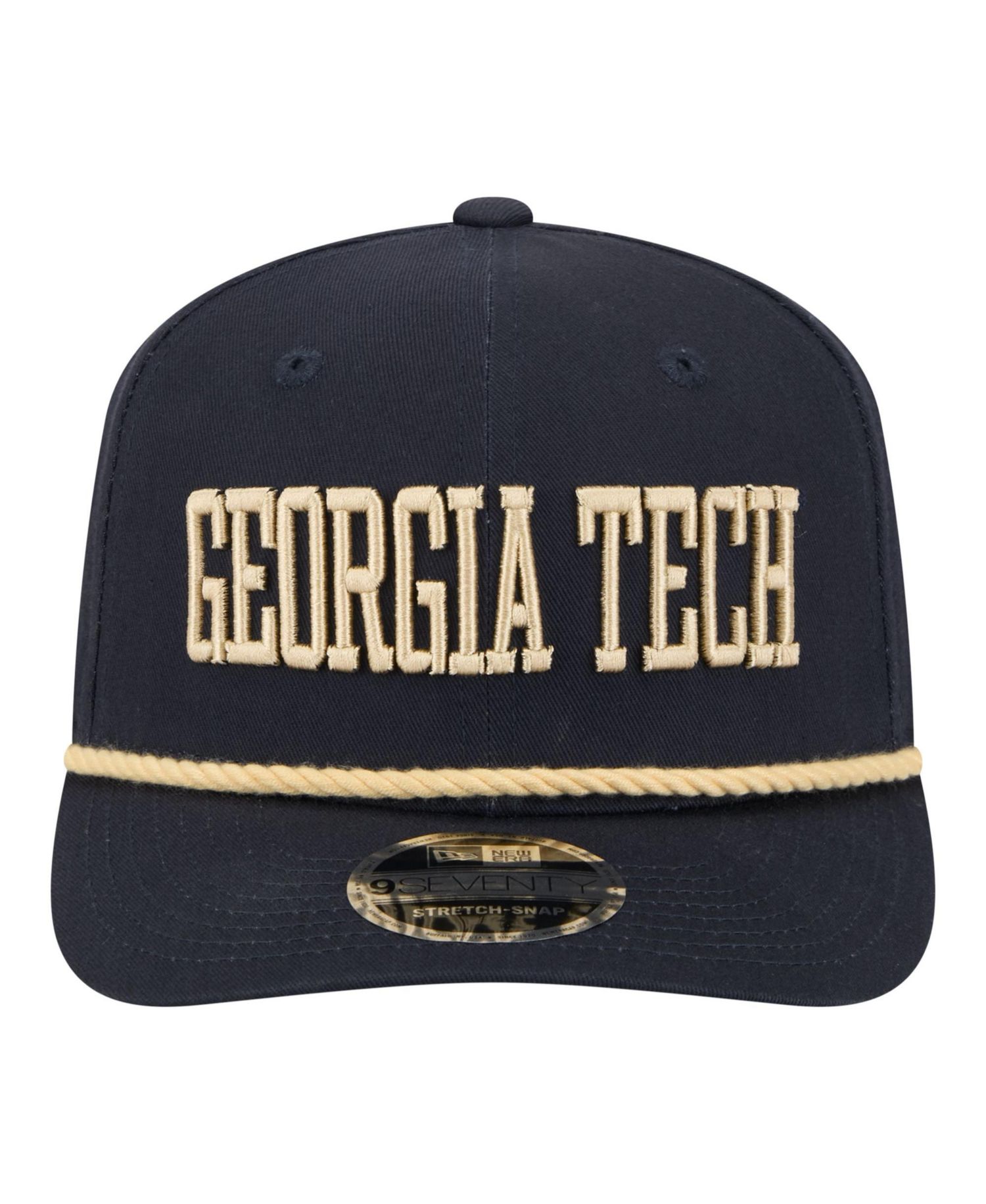 Men's Navy Georgia Tech Yellow Jackets Wordmark Rope 9SEVENTY Stretch-Snap Hat