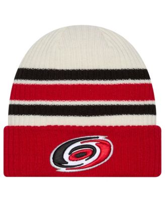 Men's Cream/Red Carolina Hurricanes Vintage Cuffed Knit Hat