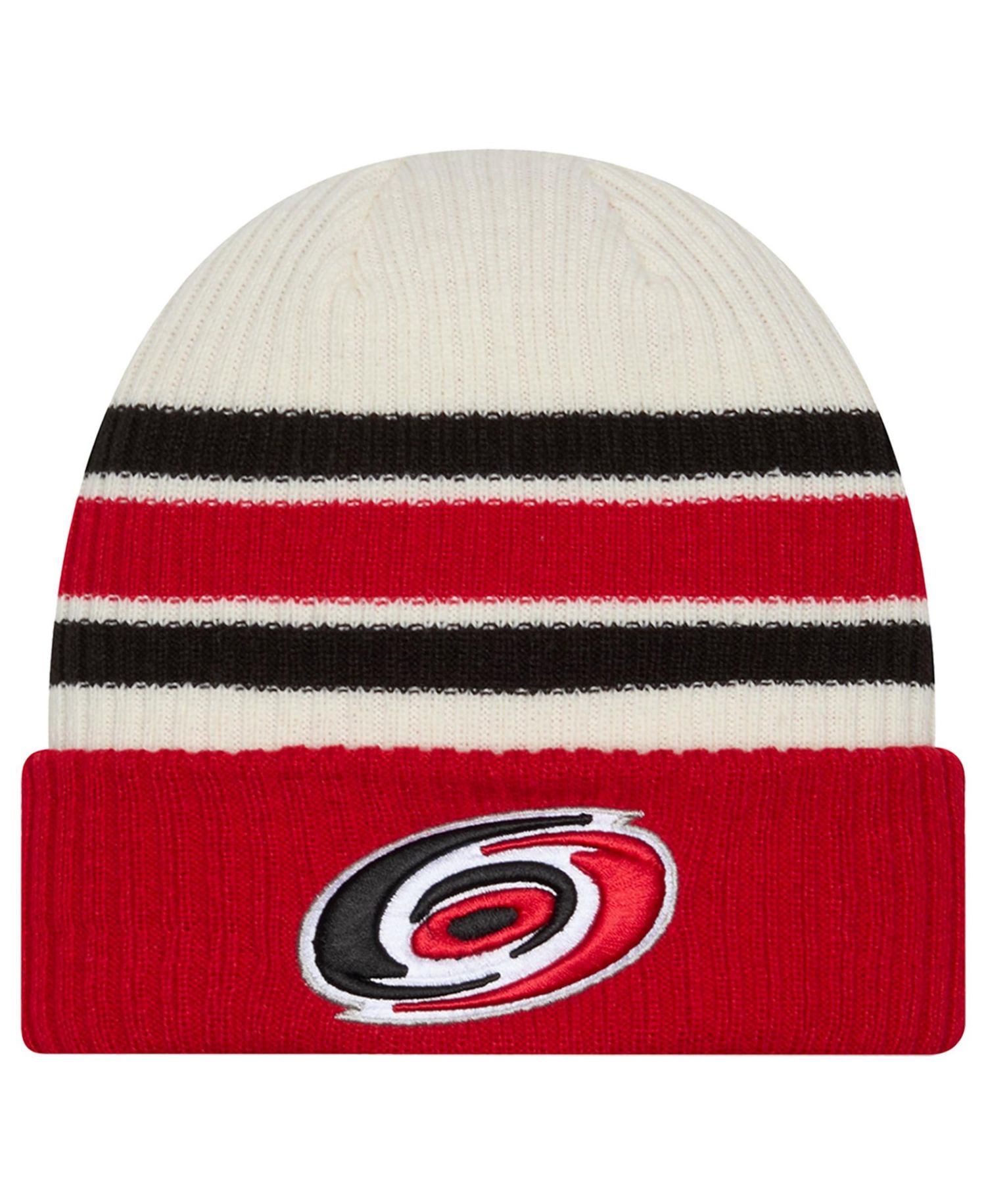 Men's Cream/Red Carolina Hurricanes Vintage Cuffed Knit Hat
