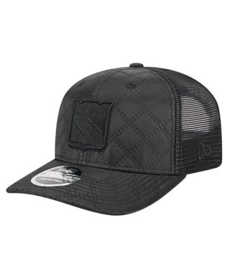 Men's Black New York Rangers Quilted Nylon 9SEVENTY Adjustable Trucker Hat