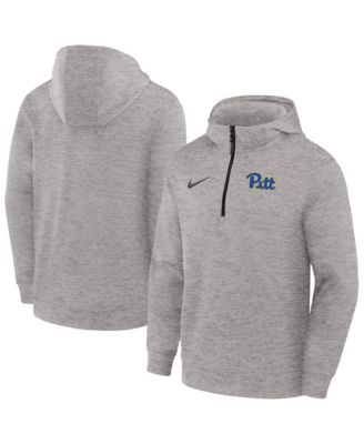 Nike - Men's Gray Pitt Panthers Coaches Dri-FIT Half-Zip Hoodie Gray