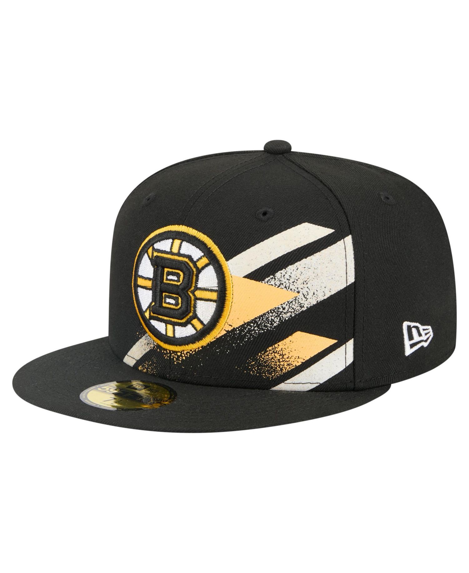 Men's Black Boston Bruins Faded Lines 59FIFTY Fitted Hat