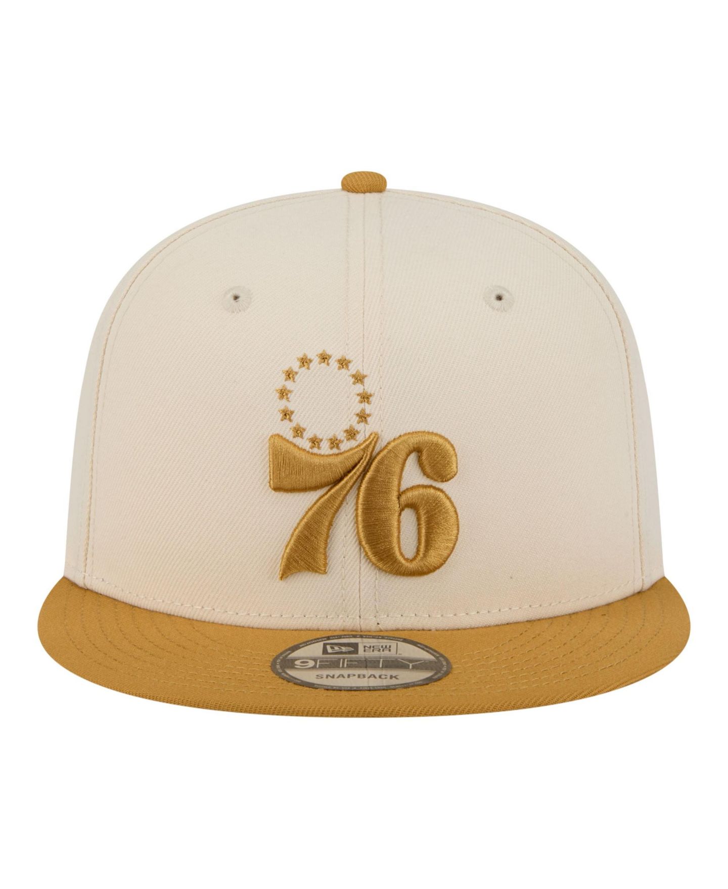 Мужские головные уборы New Era Cream/Tan Philadelphia 76ers Two-Tone Color Pack 9FIFTY Snapback Hat — фото 2