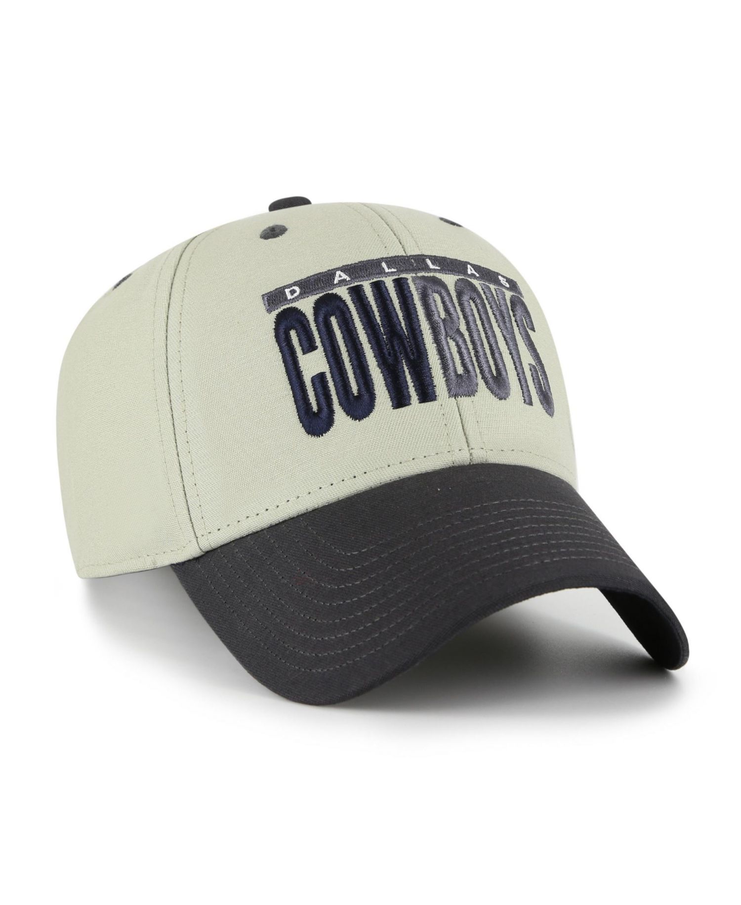Men's '47 Gray/Black Dallas Cowboys Half Block Text MVP Adjustable Hat