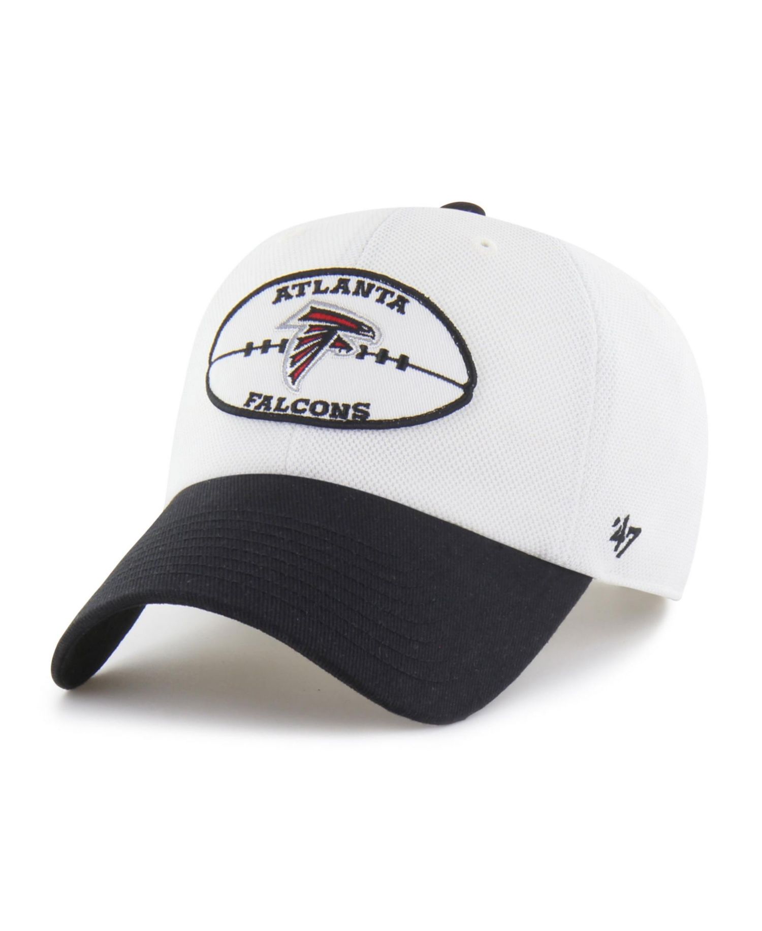 Men's '47 White/Black Atlanta Falcons Pique Patch Clean Up Adjustable Hat
