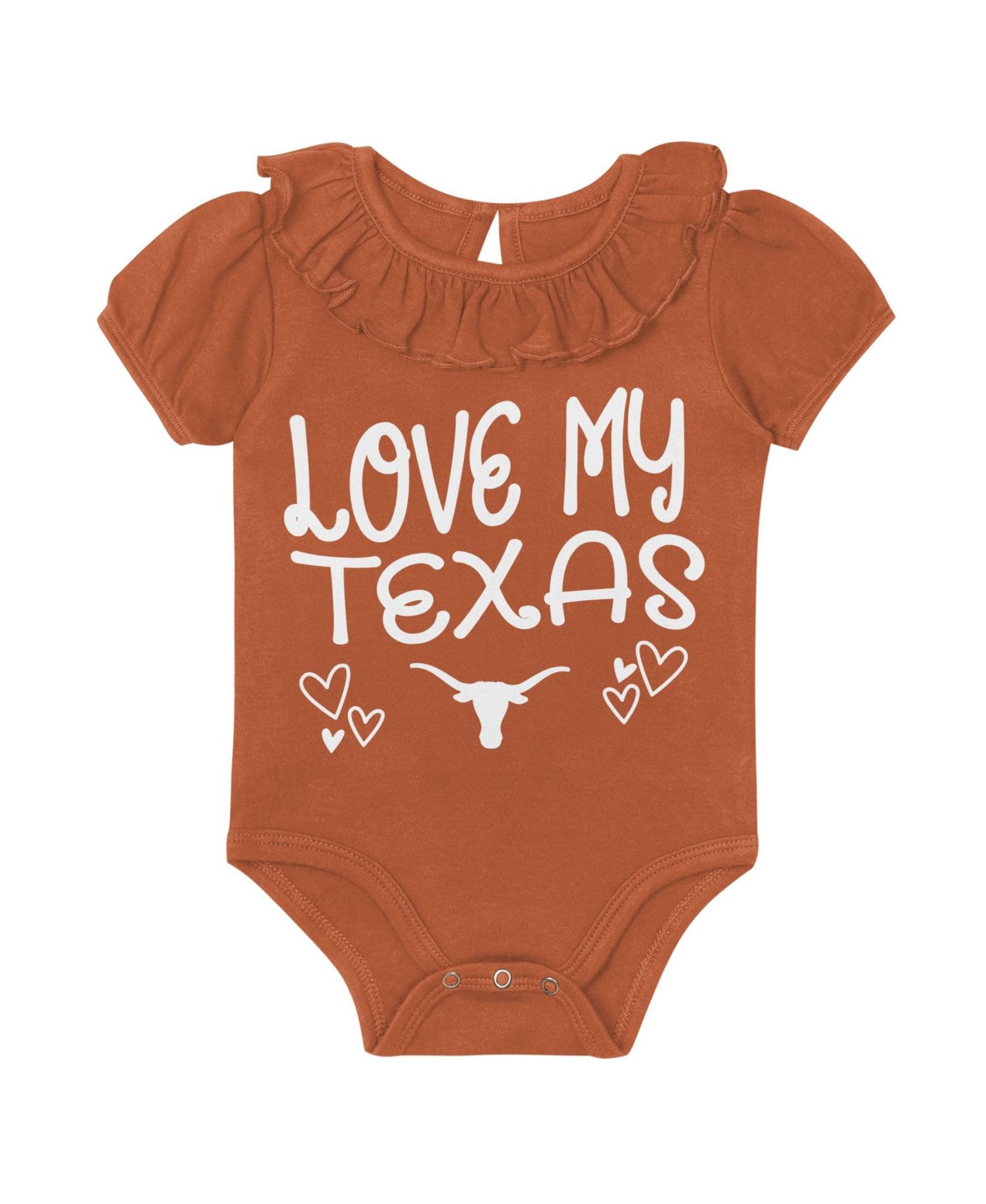 Baby Boys and Girls Texas Orange/Gray Texas Longhorns Two-Pack Playtime Ruffle Bodysuit Set