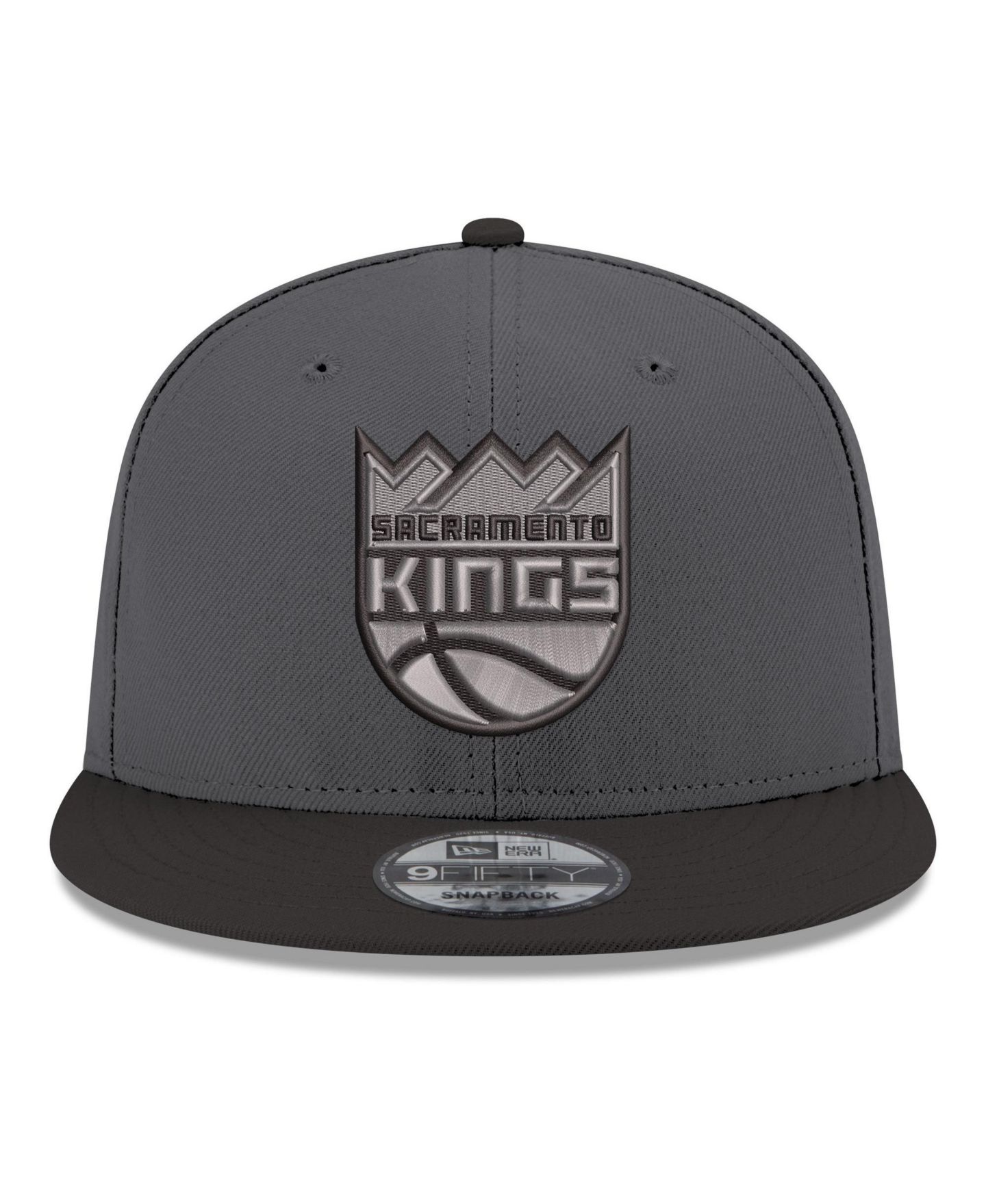 Мужская кепка New Era Gray/Black Sacramento Kings Logo 2-Tone 9FIFTY Snapback Hat — фото 2