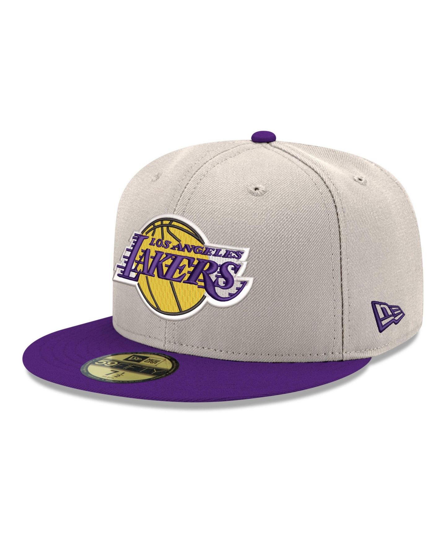 Мужская кепка New Era Gray/Purple Los Angeles Lakers Chrome 59FIFTY Fitted Hat — фото 1
