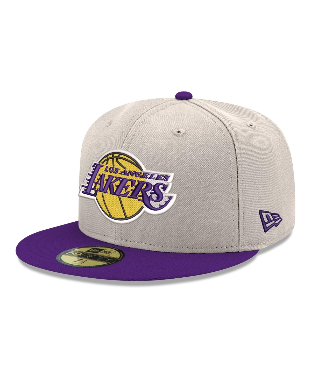 New Era Los Angeles Lakers Chrome Structured Fit Fitted Hat - Cream, Purple