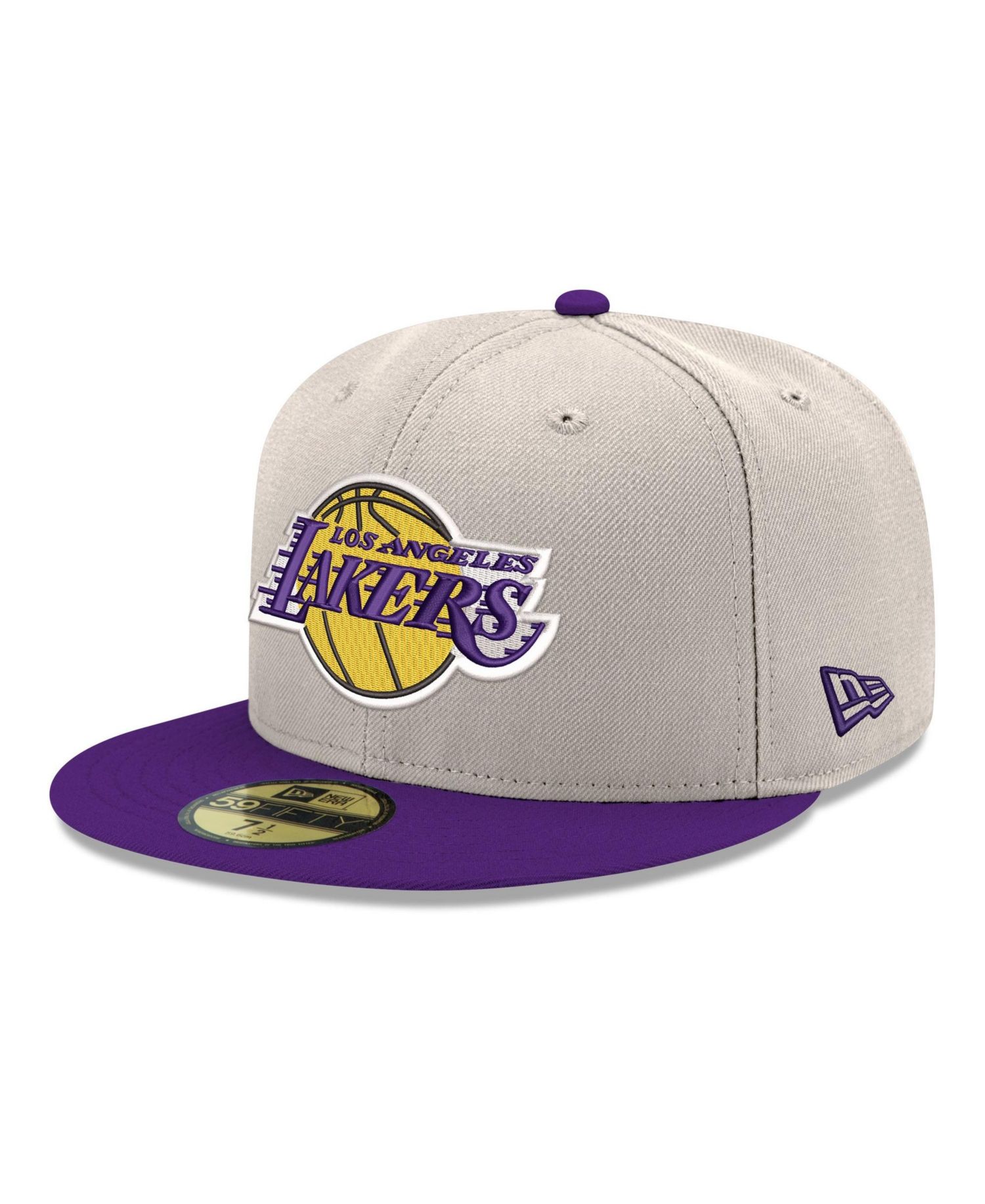 Men's Gray/Purple Los Angeles Lakers Chrome 59FIFTY Fitted Hat