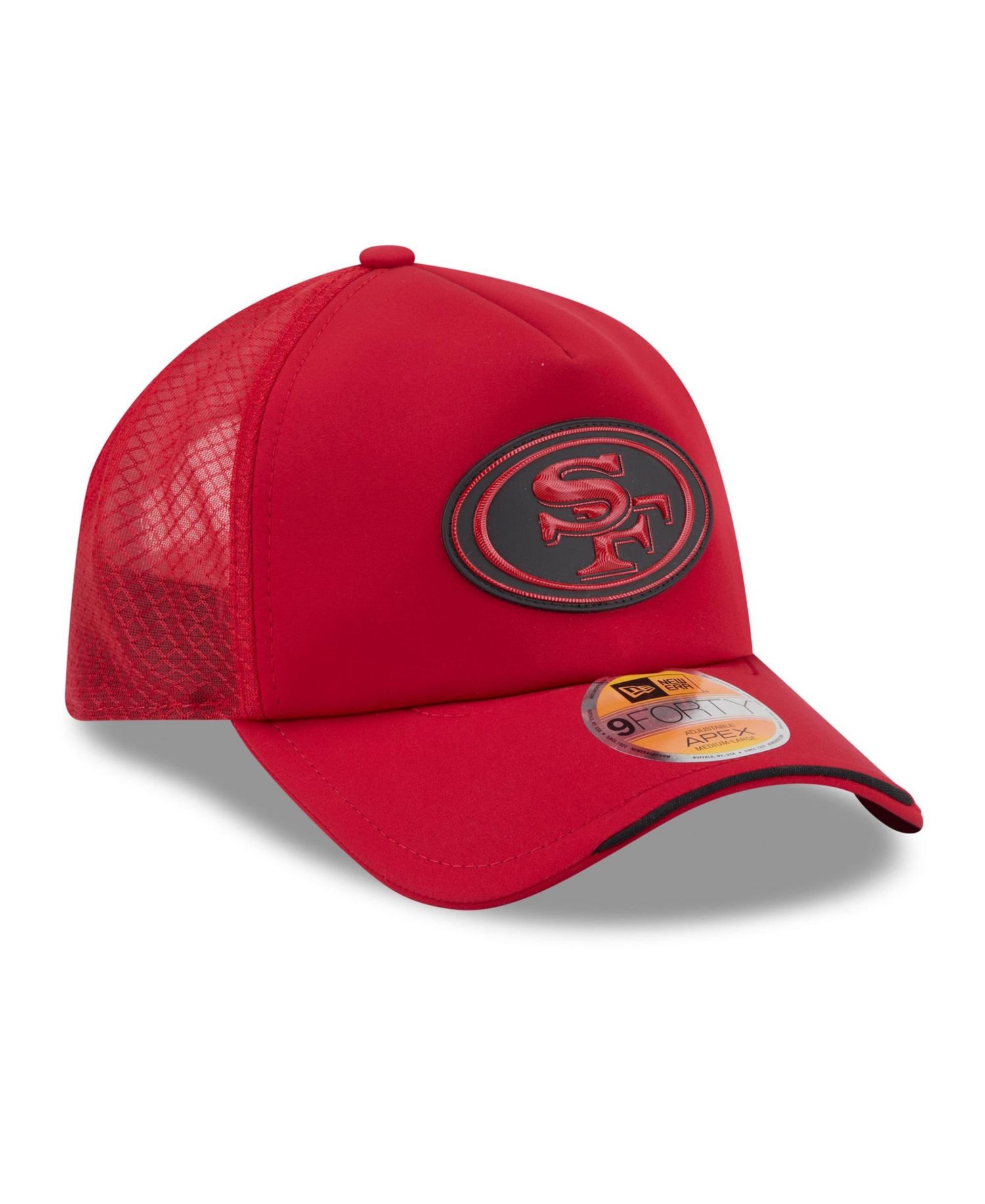Big Boys and Girls Scarlet San Francisco 49ers 2026 Sideline Apex 9FORTY Adjustable Trucker Hat