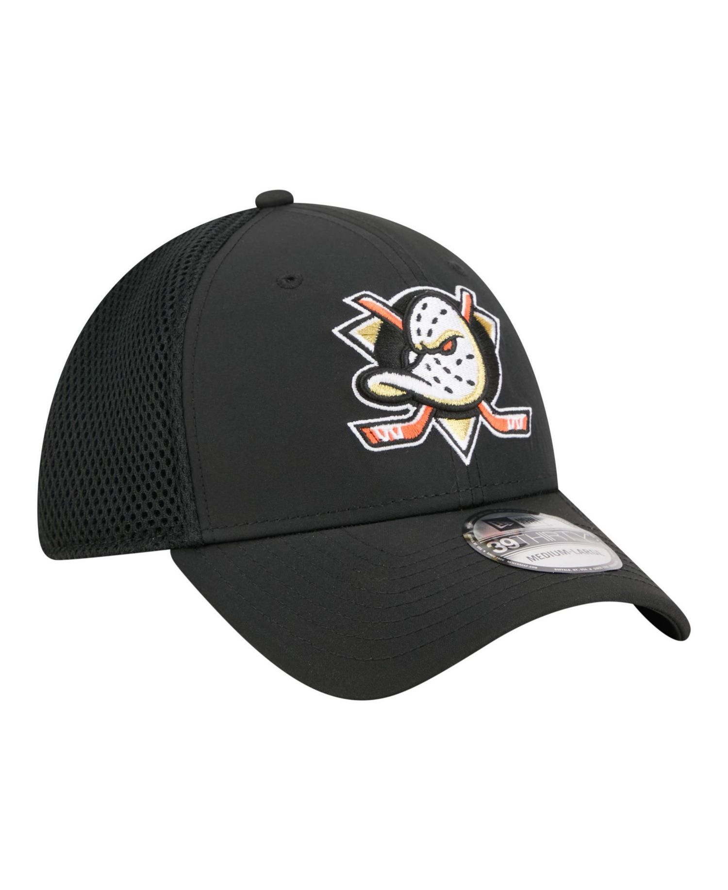 Men's Black Anaheim Ducks Logo 39THIRTY Flex Hat
