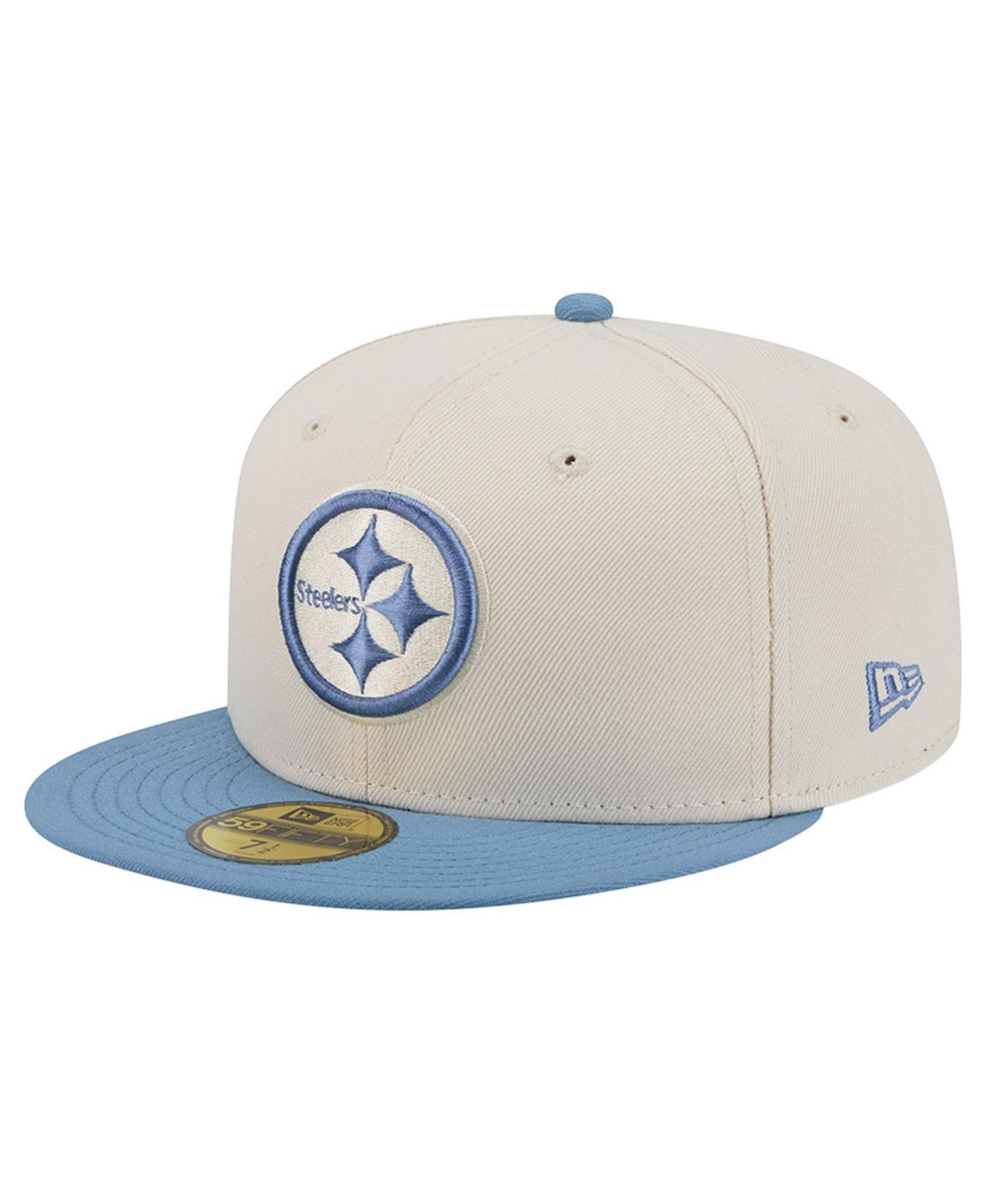 Men's Cream/Blue Pittsburgh Steelers Color Pack 59FIFTY Fitted Hat