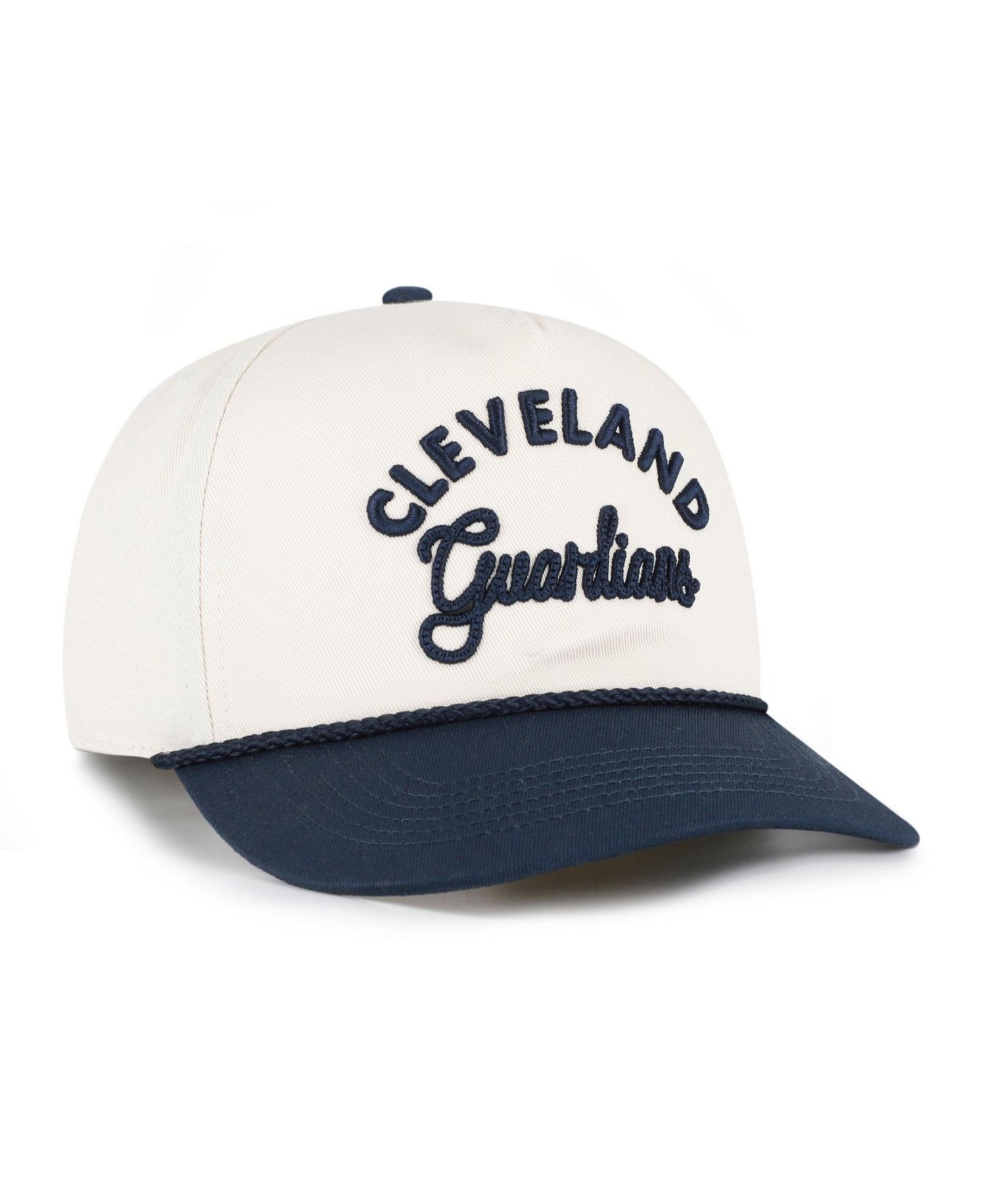 Men's and Women's '47 Natural/Navy Cleveland Guardians Rope Script Hitch Adjustable Hat