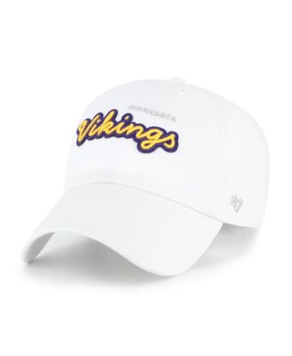 Women's '47  White Minnesota Vikings Trendy Script Clean Up Adjustable Hat
