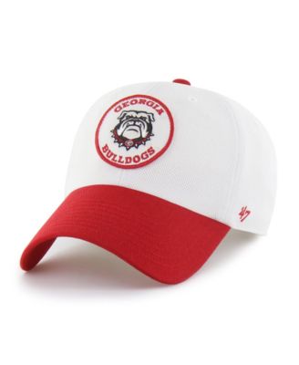 47 Brand Men's and Women's White/Red Georgia Bulldogs Pique Patch Clean Up Adjustable Hat