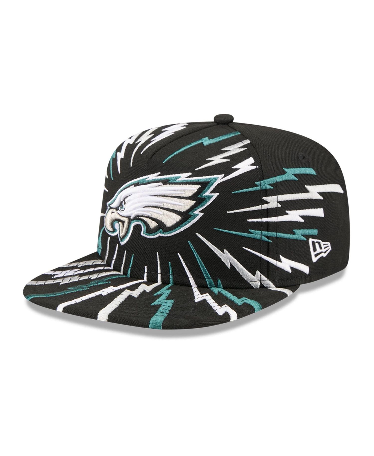 Big Boys and Girls Black Philadelphia Eagles Bolt A-Frame 9FIFTY Snapback Hat