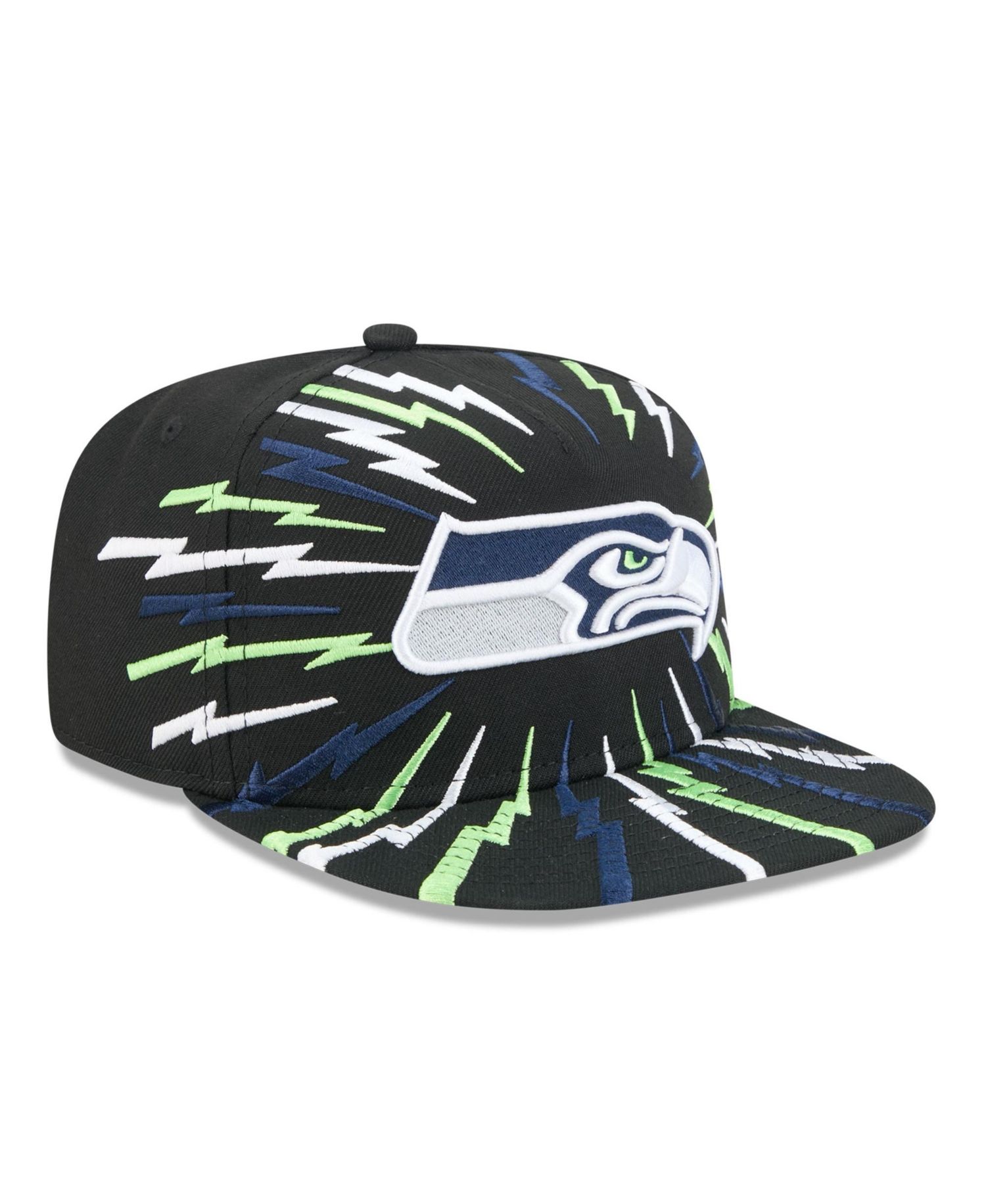 Men's Black Seattle Seahawks Bolt A-Frame 9FIFTY Snapback Hat