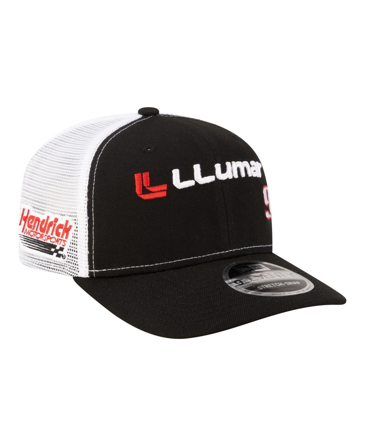 Men's Black/White Chase Elliott 2026 Llumar 9SEVENTY Adjustable Trucker Hat