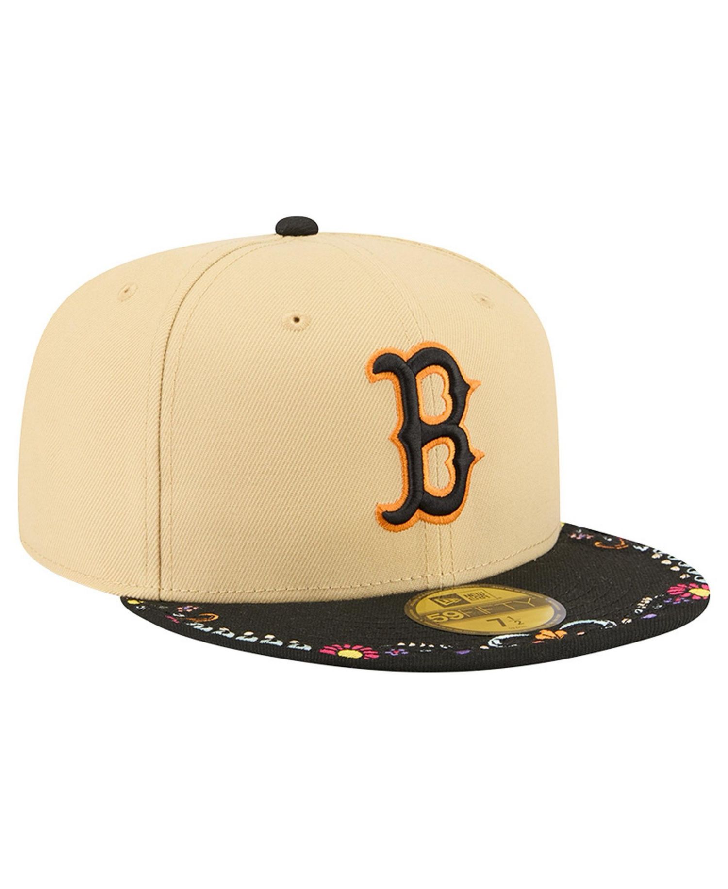 Men's Light Beige Boston Red Sox Two-Tone Embroidered Visor 59FIFTY Fitted Hat