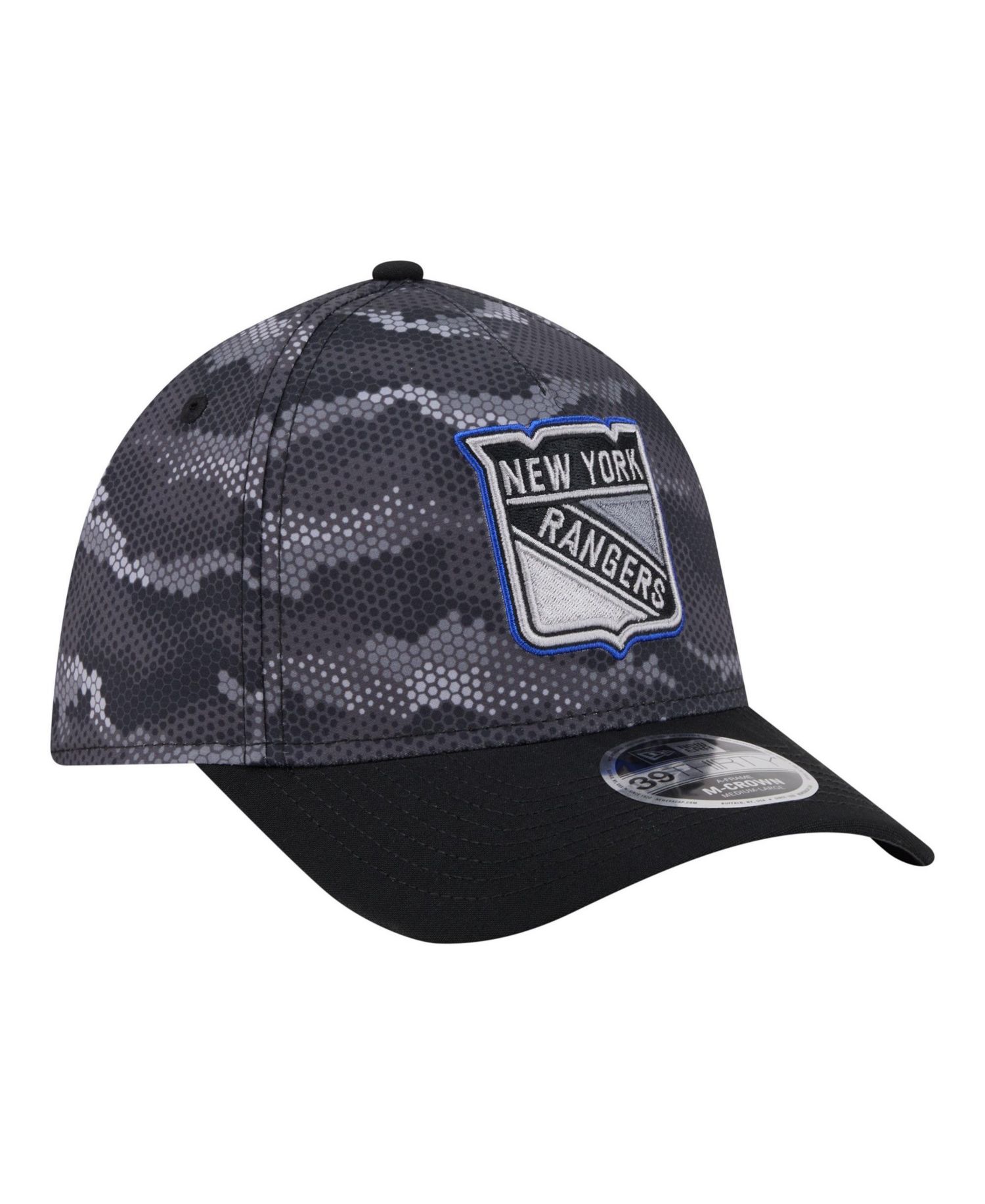 Men's Black New York Rangers Zero Dark 39THIRTY A-Frame M-Crown Flex Hat