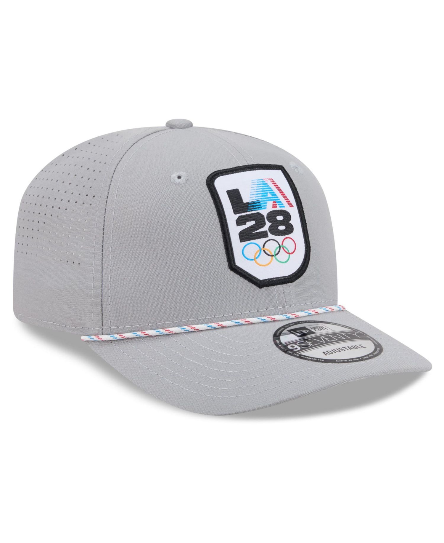 Men's Gray LA28 Perforated Rope 9SEVENTY Adjustable Hat