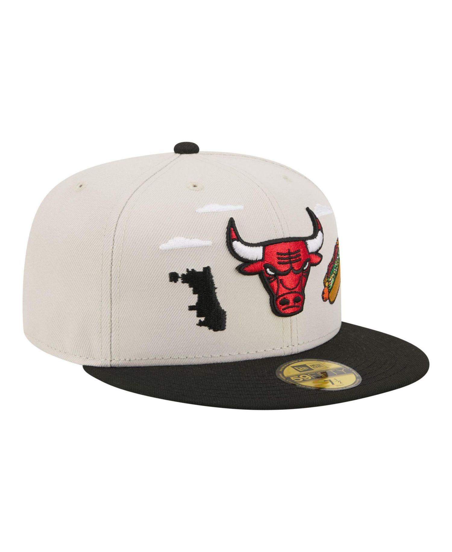 Men's Tan/Black Chicago Bulls Localized City Icon 59FIFTY Fitted Hat